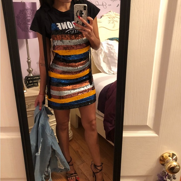 NBD Sequin Stripe Dress - Picture 10 of 10